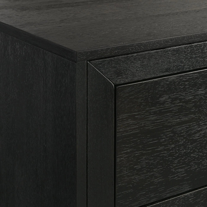 Allan Bedroom Set with 2 Nightstands in Black