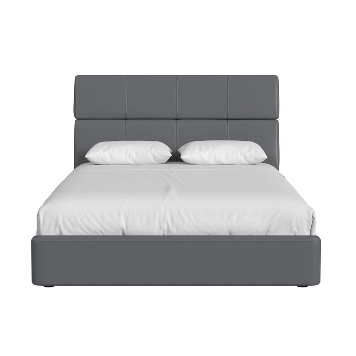 Valari Bed in Grey PU