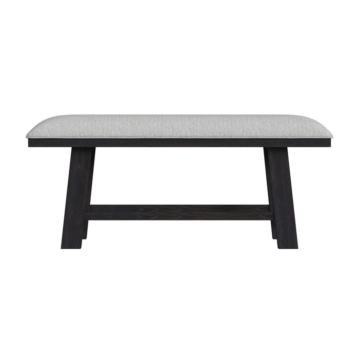 Transcend Bench with Light Grey Fabric in Charcoal