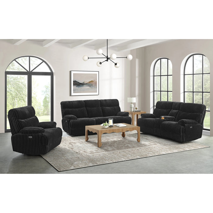 Admiral Loveseat with Console in Masis Black