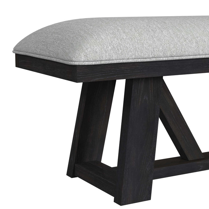Transcend Bench with Light Grey Fabric in Charcoal