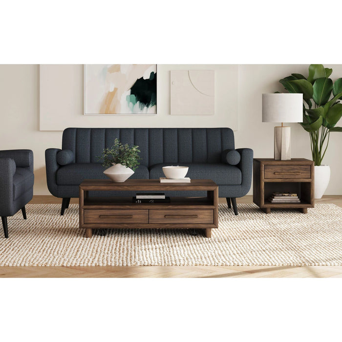Brisbane 4-Drawer Coffee Table with Casters in Brown