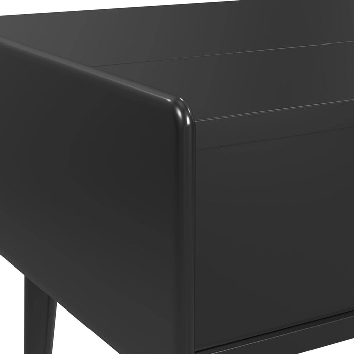 Lanette Coffee Table with White Marble and Lift-Top in Black