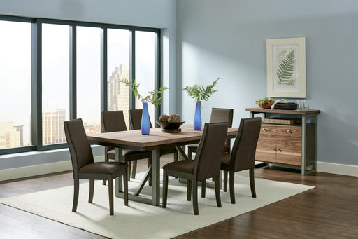 Spring Creek 7-piece Dining Room Set Natural Walnut and Taupe image