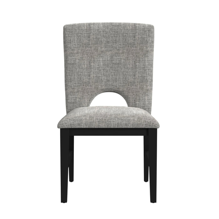 Oregon Side Chair with Grey Fabric in Black (2 Per Carton)