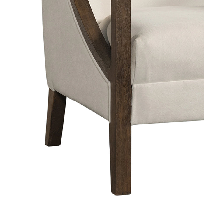 Hopkins Chair w/Brown Arm Columbia Charcoal
