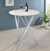 Bexter Faux Marble Round Top Bar Table White and Chrome image