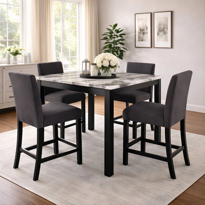 Dalia 5PC Square Counter Set in Black