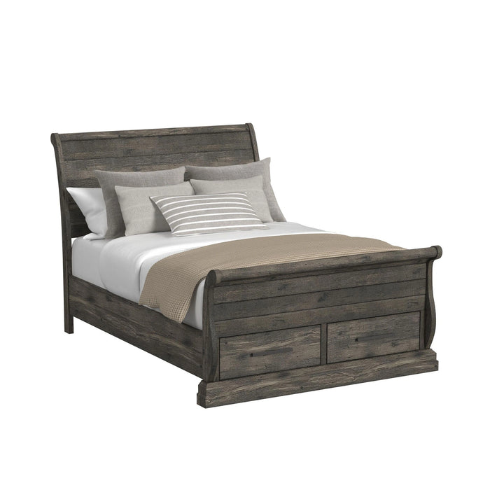 Park Ridge Sleigh Storage Bedroom Set in Charcoal