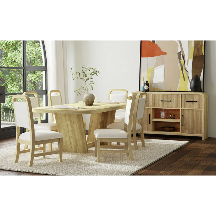 Ridgemont Dining Side Chair with White Fabric in Natural (2 Per Carton)