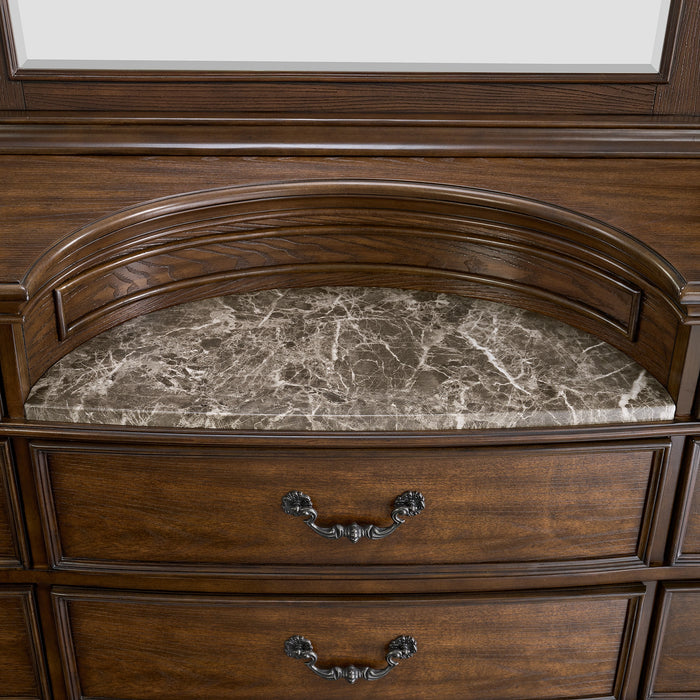 Cadenza Dresser and Mirror Set in Brown