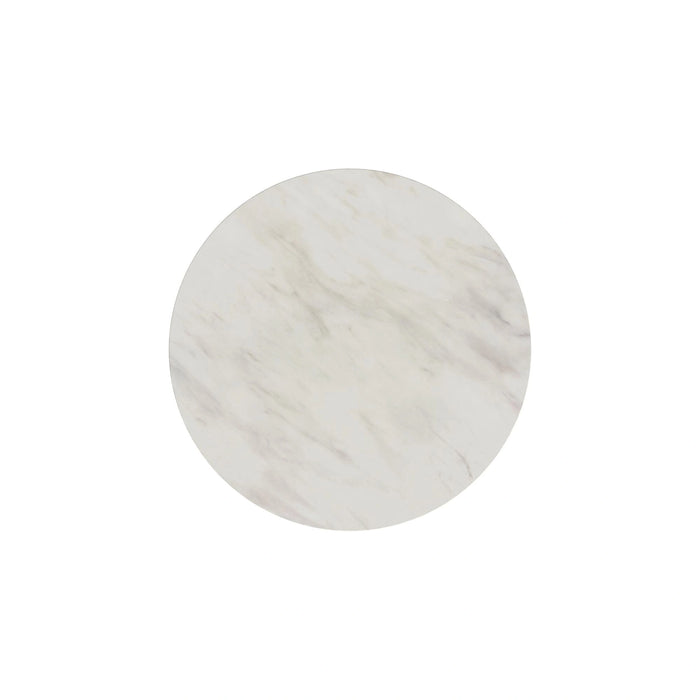 Sylvie Occasional Table Set with White Faux Marble Top and Base
