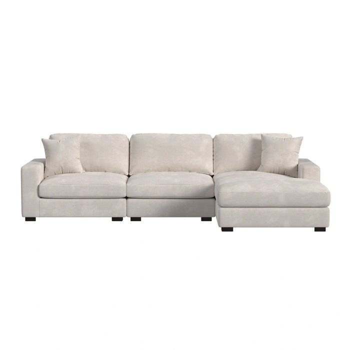 Arizona Modular Sectional Set with RHF Chaise in Steno Beige