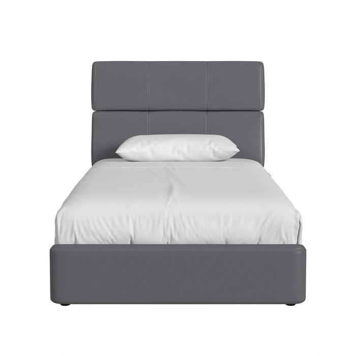 Valari Bed in Grey PU