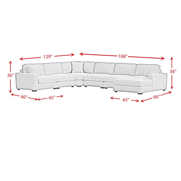 Arizona Modular Sectional Set with RHF Chaise in Steno Beige