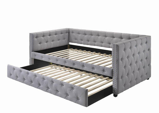 Mockern Tufted Upholstered Daybed with Trundle Grey image