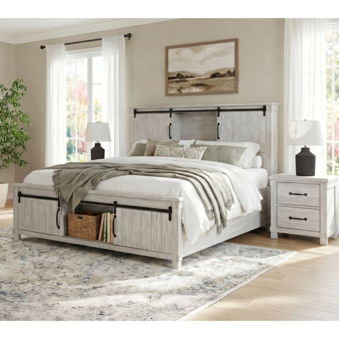 Scott Platform Storage Bedroom Set White Finish
