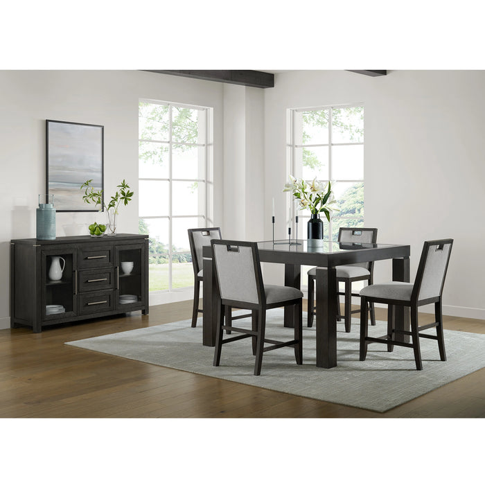 Elodie Counter Height Dining Set in Charcoal
