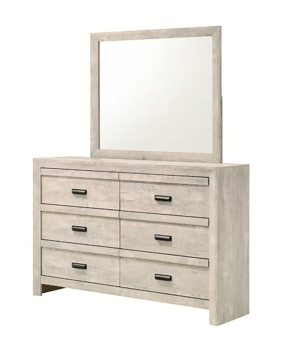 Crown Mark Furniture Valor 6 Drawer Dresser in Gray