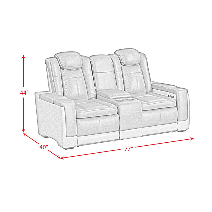 Lantana Power Motion Loveseat with Power Headrest, Led, and Console