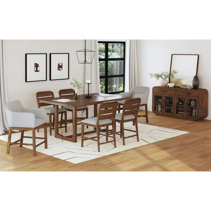 Glinda UPH Chair with Light Grey Fabric in Brown (2 Per Carton)