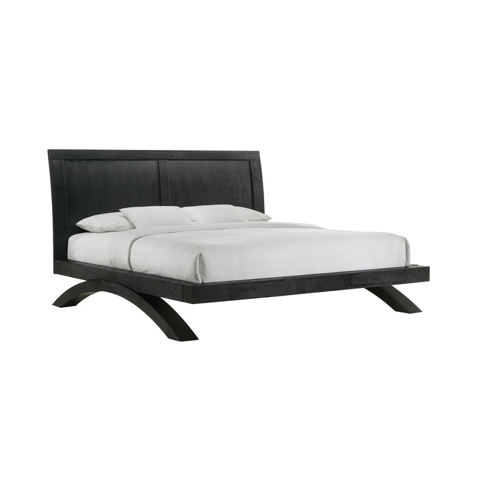 Allan Bedroom Set with 2 Nightstands in Black