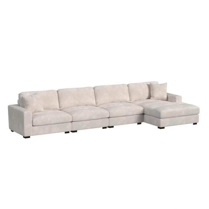 Arizona Modular Sectional Set with RHF Chaise in Steno Beige