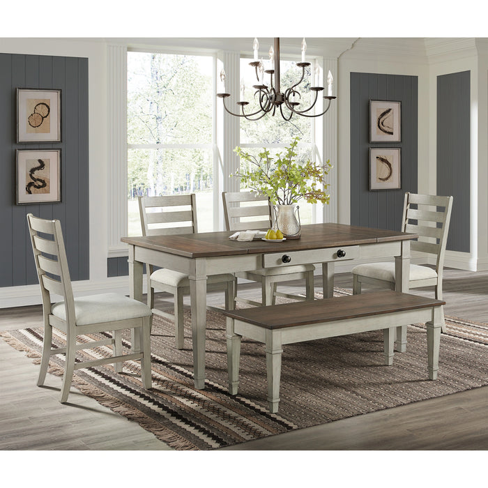 Farmington Dining Set in Medium Brown and Washed Stone