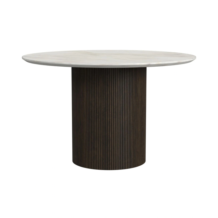 Sylvie Round Dining Table with White Faux Marble Top