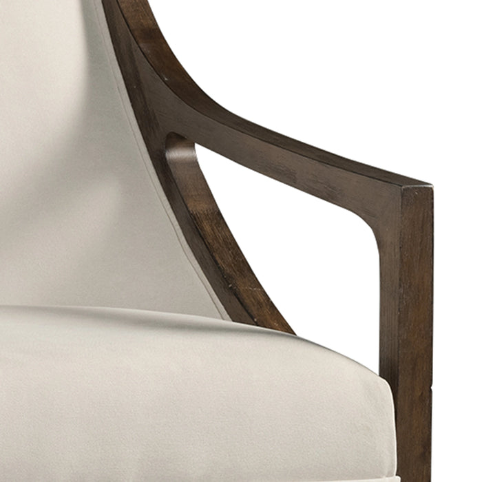 Hopkins Chair w/Brown Arm Columbia Charcoal