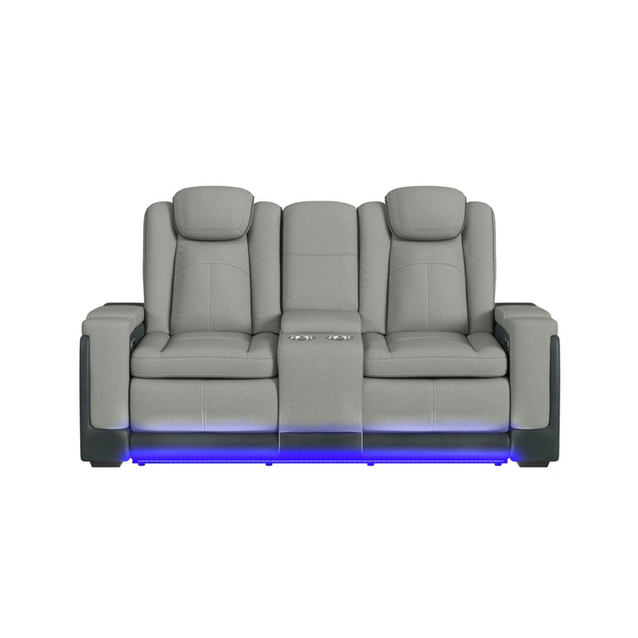 Lantana Power Motion Loveseat with Power Headrest, Led, and Console