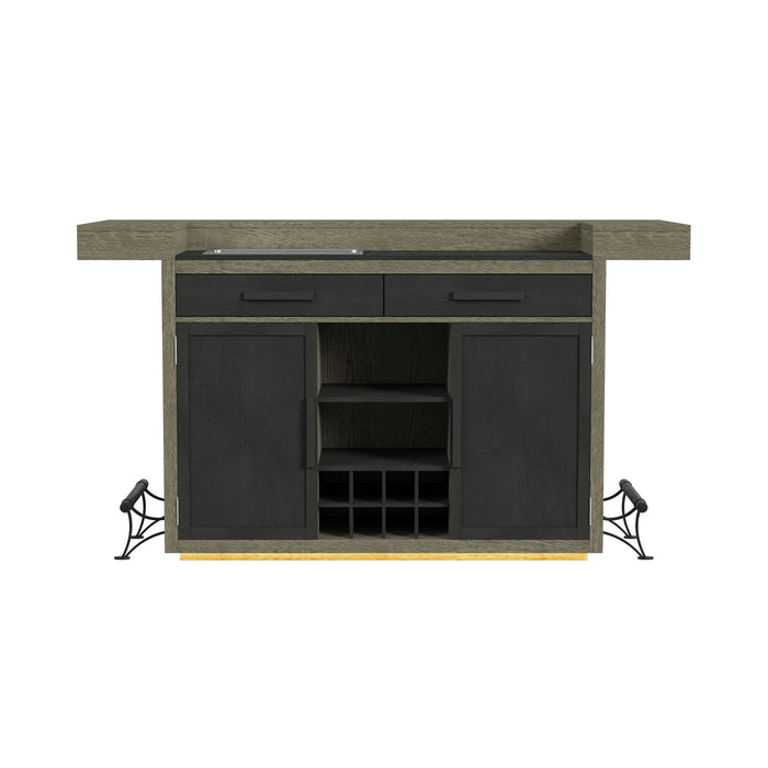 Jemma Bar Table with Light in Grey and Dark Espresso