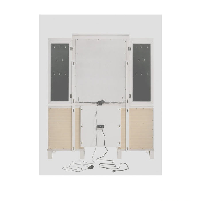 Twenty Nine Dressing Set w/LED & USB Plug in White with Stool