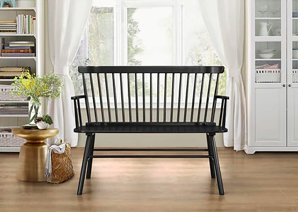 Crown Mark Furniture Jerimiah Spindleback Bench in Black image