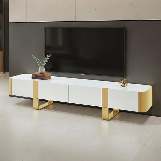 Larvik TV Stand White w/ Gold Frame