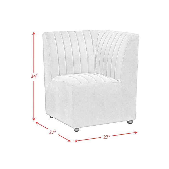 Jemma Upholstered Corner Chair in Beige Linen
