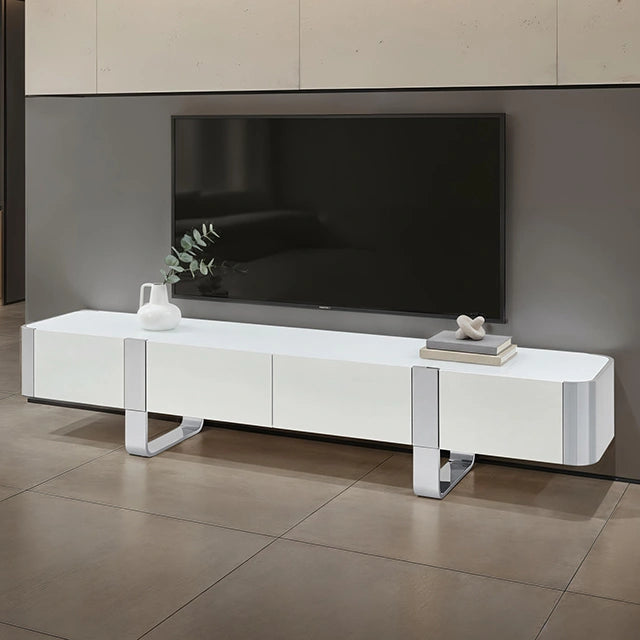 Larvik TV Stand White w/ Silver Frame