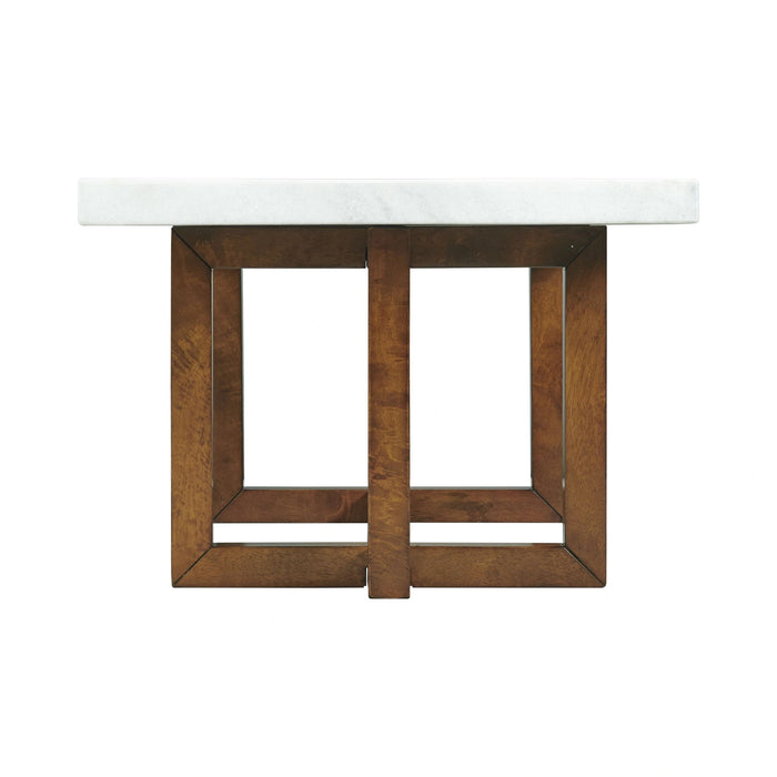 Morris Coffee Table in Espresso W/White Marble Top (3A Packing)