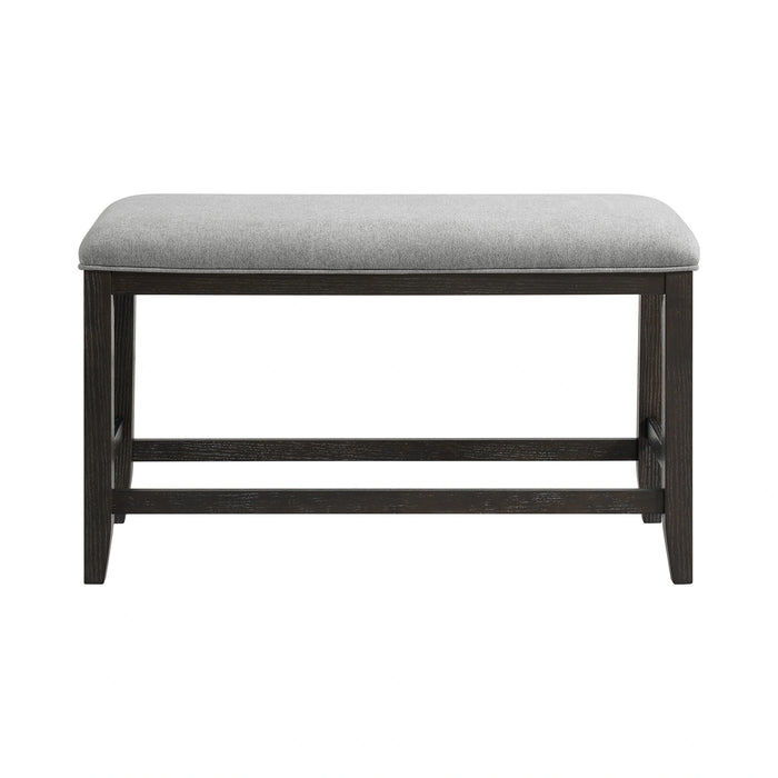 Elodie Counter Bench with Grey Fabric in Charcoal