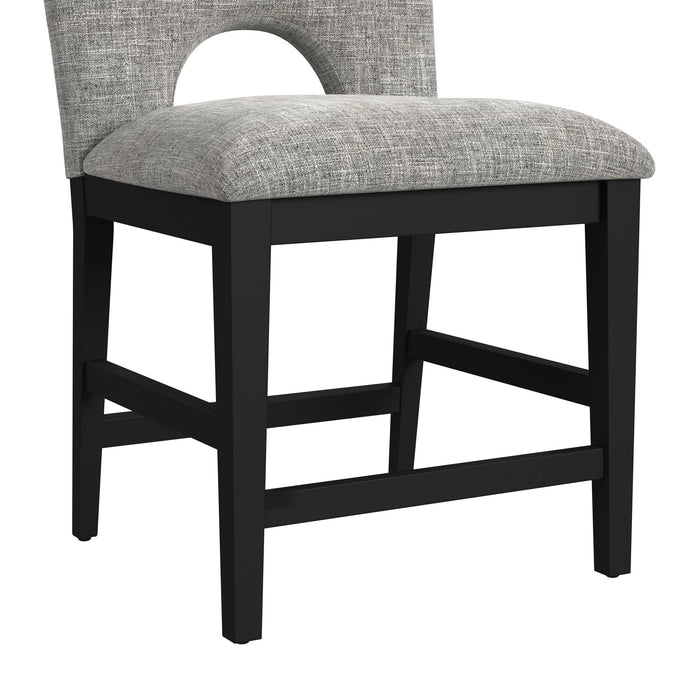 Oregon Side Chair with Grey Fabric in Black (2 Per Carton)