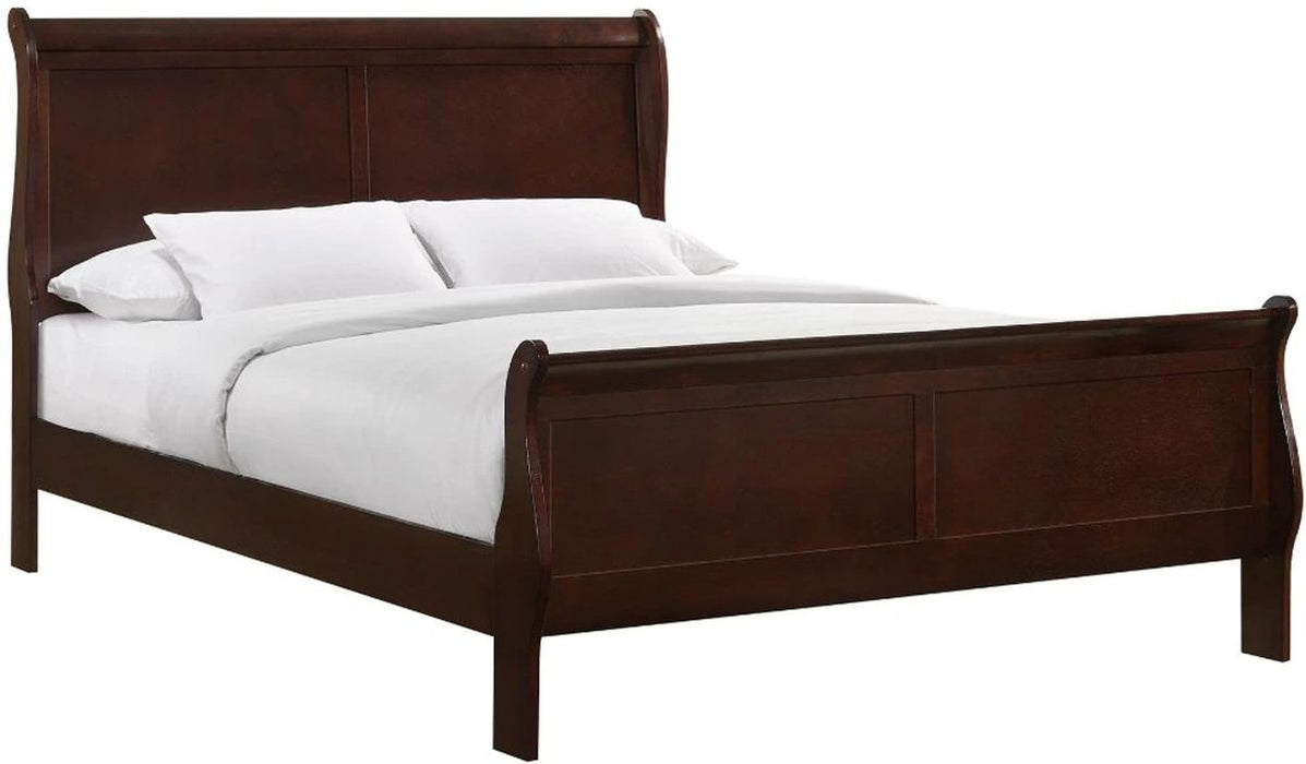 Elements International Louis Philippe Full Panel Bed in Cherry image