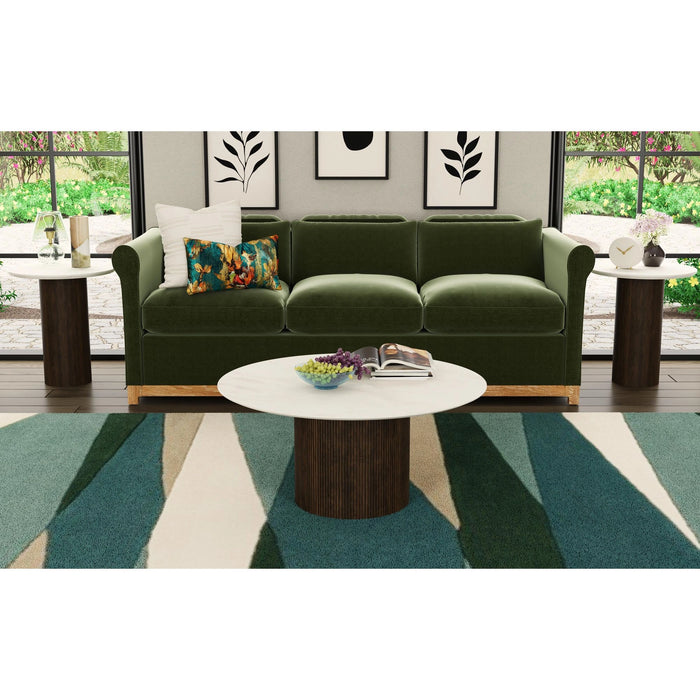 Sylvie Occasional Table Set with White Faux Marble Top and Base
