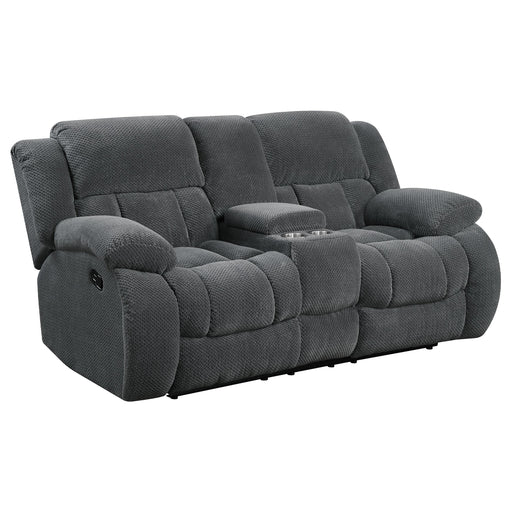 Weissman Motion Loveseat with Console Charcoal image