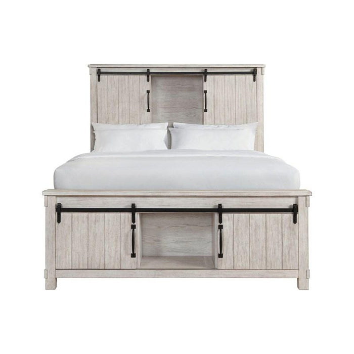 Elements International Scott Queen Platform Storage Bed in White