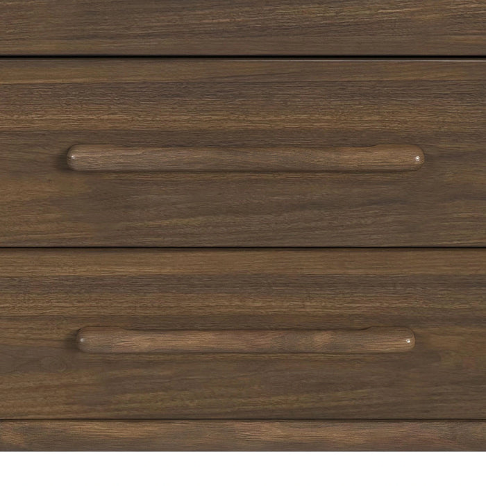 Brisbane UPH Bedroom Set with Boucle Beige and LED in Brown