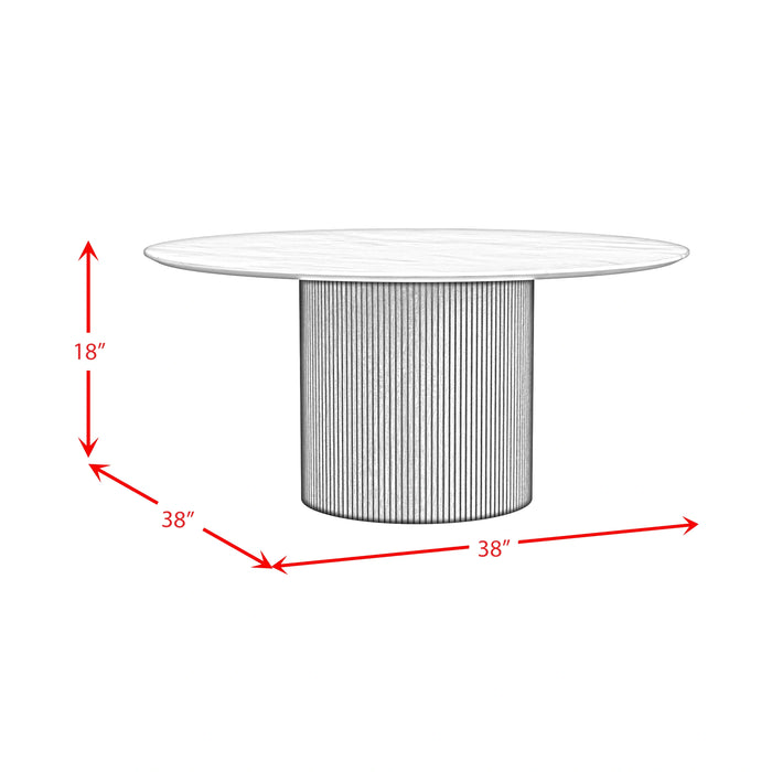 Sylvie Occasional Table Set with White Faux Marble Top and Base