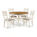 Cori Round Dining 5 Pc Set-Bisque/Brown