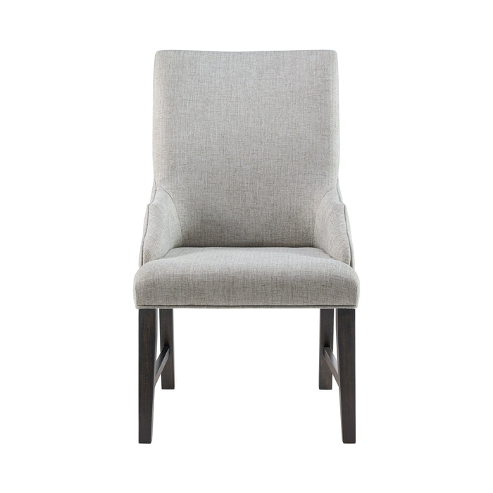 Montrose Dining Host Chair with Light Grey Fabric in Espresso (2 Per Carton)
