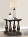Walden Rectangular End Table with Turned Legs and Floor Shelf Coffee image