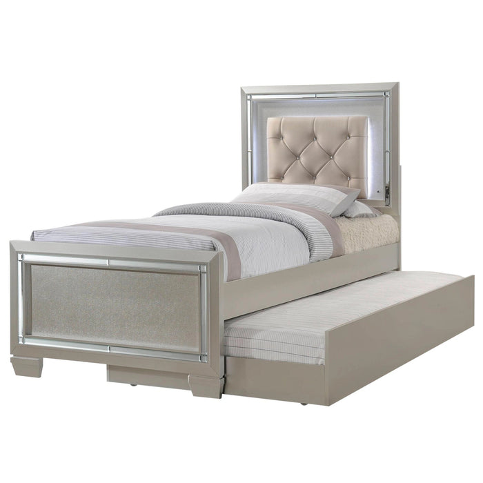 PLATINUM YOUTH TTWIN PLATFORM W/ TRUNDLE 6PC BEDROOM SET